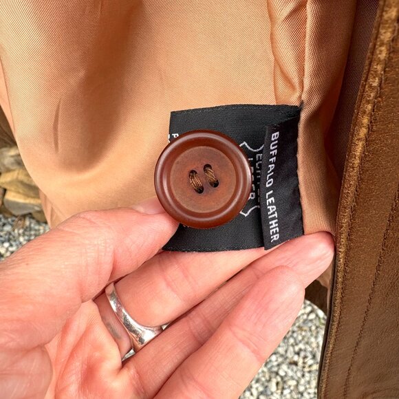 Vintage Marciano buffalo leather single-breasted trench coat - Picture 12 of 12